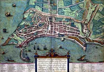 Karta över Ancona, från 