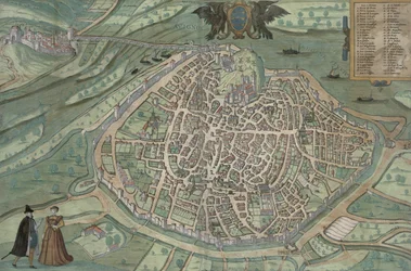 Karta över Avignon, ur «Civitates Orbis Terrarum» av Georg Braun (1541-1622) och Frans Hogenberg, ca 1572