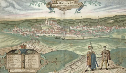 Karta över Kraków, ur ’Civitates Orbis Terrarum’ av Georg Braun (1541-1622) och Frans Hogenberg (1535-90), ca 1572