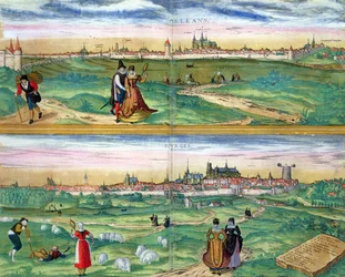Karta över Orleans och Bourges, från 