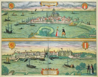 Karta över Rotterdam och Gouda, från 