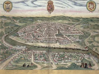 Karta över Sevilla, ur «Civitates Orbis Terrarum» av Georg Braun (1541-1622) och Frans Hogenberg (1535-90), ca 1572-1617