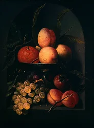 A Tazza of Fruit in a Stone Niche (olja på duk)