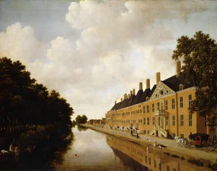 En utsikt över Princessgracht, Haag, med utsikt mot Bezuidenhoutseweg och Post Singelgracht, ca 1660