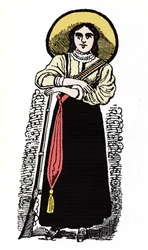 Den mexikanska revolutionen (1910-1920): Mexikansk kvinnlig soldat. Xylografi av Jose Guadalupe Posada (1852-1913).