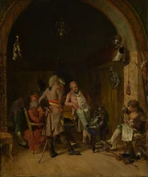 Undersöker antika vapen, 1870.