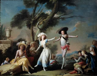 Par i en park. Målning av Jose Camaron Y Boronat (1730-1803)