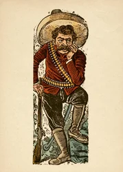 "O:s Genovevo". Porträtt av revolutionären Genovevo of the O (1876-1952) under befäl av Emiliano Zapata (1879-1919) Mexiko 1910-1912