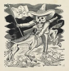 The Great Skull of Emiliano Zapata, c.1911-16, tryckt 1930 (foto-relief etsning med gravyr)