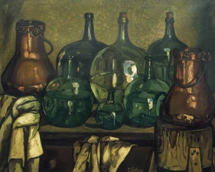GUTIERREZ SOLANA, Jose (1886-1945). Stilleben med flaska. 1927. Samtida konst. Olja på duk. Privat samling