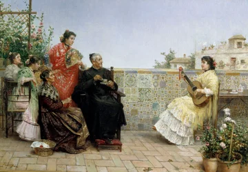 Prästens besök,1800-talet (oljemålning)