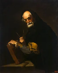 Filosof med en bok, en kompass och goniometer, 1630
