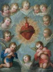 Jesu heliga hjärta omgivet av änglar, ca 1775