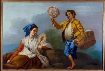 The Merchant of Eventtails Målning av Jose del Castillo (1737-1793) Madrid-museet i Prado från 1700-talet