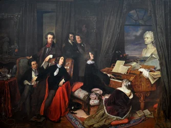 Franz Liszt fantiserande vid pianot, 1840