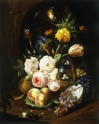 Stilleben med diverse blommor