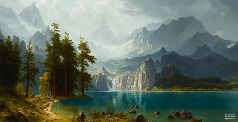 JJM återskapar Bierstadt-A: Sierra Nevada (Panorama)