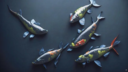 bläckmålning: Koi-Karpfish_rainbow_02