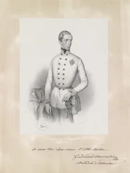 Porträtt av den unge ärkehertigen Ferdinand Maximilian i uniform