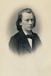 Porträtt av kompositören Johannes Brahms 1833-1897, ca 1863.