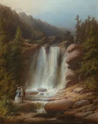 Vattenfall i Mumlavafloden i Giant Mountains, 1850-53