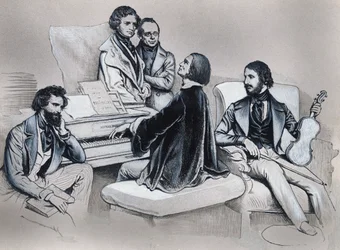 Teckning efter litografi av Josef Kriehuber (1800-1876)