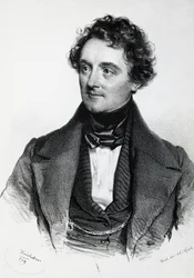 Porträtt av Johann Nepomuk Eduard Ambrosius Nestroy (Wien