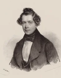 Porträtt av kompositören Joseph Lanner 1801-1843, 1830.
