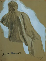 Sittande man (draperistudie)