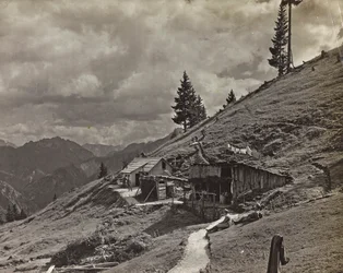 Album "Mitt världskrig - minnen av sydvästra fronten i Kärnten, Italien, Trentino-Alto Adige) 31/03/1915-12/11/1918 - Josef Zohles Wien ": militärbaracker i Alto