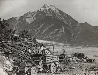 Album "Mitt världskrig - minnen av sydvästra fronten i Kärnten, Italien, Trentino-Alto Adige) 31/03/1915-12/11/ 1918 - Josef Zohles Vienna ": vid floden Tagliamento (f