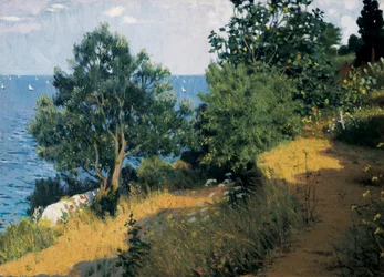 Vilassar kusten Målning av Joan LLIMONA i BRUGUERA (1860-1926) Olja på duk. Barcelona, ​​Montserrat-museet.
