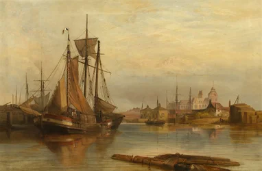 Utsikt över Bristol General Hospital (olja på duk)