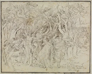 Dante och Vergilius i självmördarnas skog (Dantes Inferno, sång 13)