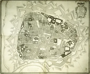 En graverad plan av Wien, 1770
