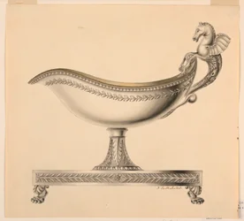 Teckning, upphöjning av en såsbåt, 1790-1825