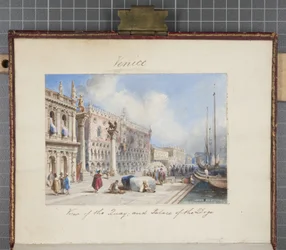 Venedig, inklistrad i Thomas Moodys Journal of a tour through Schweiz and Italy, 1822 (wc på papper)