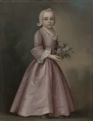 Liten flicka som håller blommor (tillskriven Joseph Badger)
