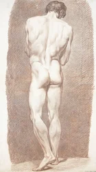 Studie av en manlig nakenmodell, sedd bakifrån, 1774