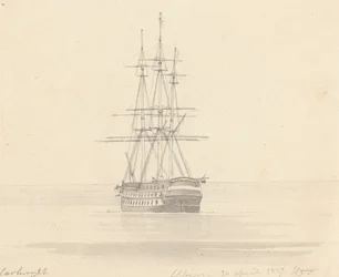 Enkel fregatt, akter framåt; Albion 20 april 1817