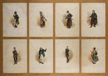 Åtta Dickensianska karaktärer (litografi)