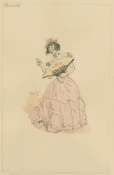Cleopatra, eller The Honorable Mrs Skewton, ca 1920-talet (penna och bläck med wc på papper)