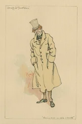 Gruff und Tackleton - The Cricket on the Hearth, ca 1920-talet (penna och bläck med wc på papper)