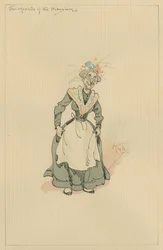 Herrgårdens värdinna, ca 1920-talet (penna och bläck med wc på papper)