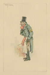 Trotty Veck - The Chimes, ca 1920-talet (penna och bläck med wc på papper)