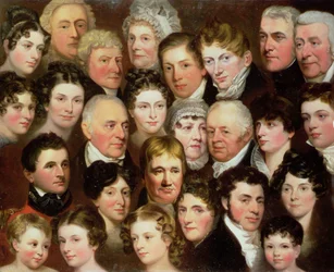 Familjen Harvey i Norwich, ca 1820