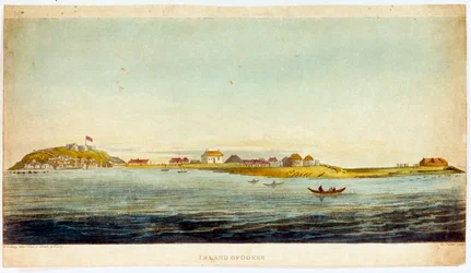 Ön Goree (färgad akvatint)