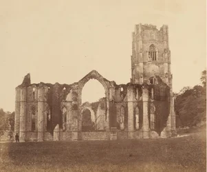 Fountains Abbey. De nio alters kapell, exteriör, 1850-talet.