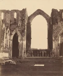 Fountains Abbey. De nio alters kapell, interiör, 1850-talet.