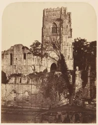 Fountains Abbey. Kyrkan och kapitelhuset, 1850-talet.